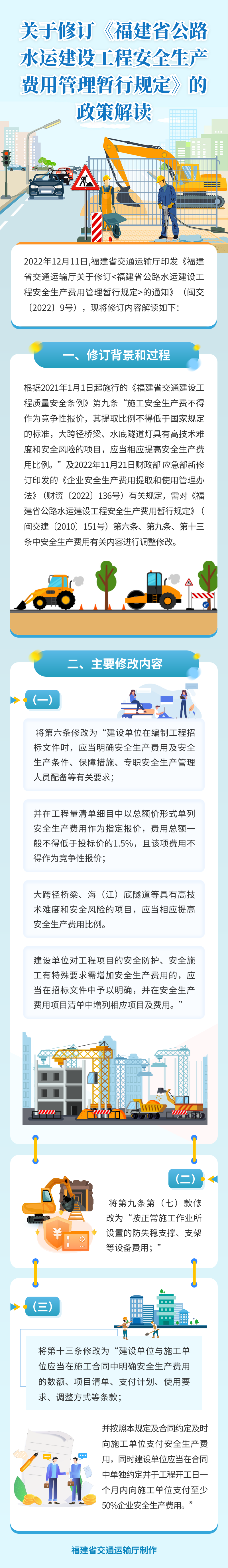 关于修订《福建省公路水运建设工程安全生产费用管理暂行规定》的政策解读